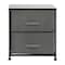 Flash Furniture Black/Gray 2 Drawer End Table Storage Organizer WX-5L200-BK-GR-GG - alternate 3